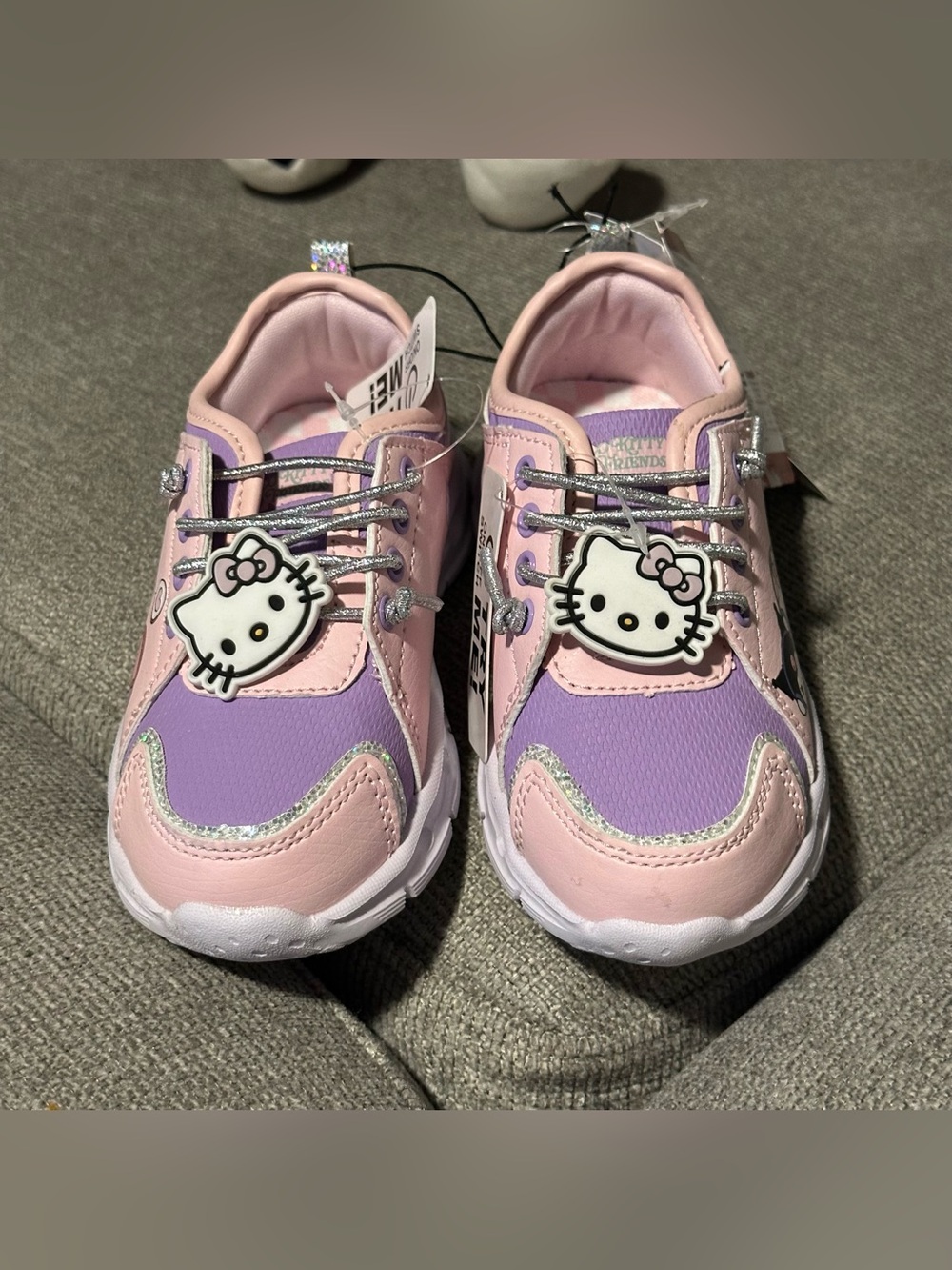 Hello Kitty Pink and Lavender Girls' Light-Up Sneakers